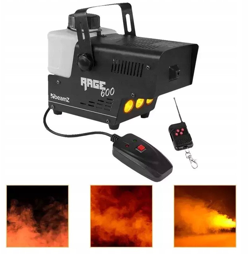 Wytwornica dymu z efektem LED BeamZ Rage 600LED one size