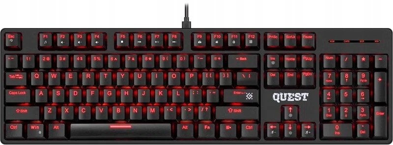 Klawiatura przewodowa Defender QUEST GK-596 MECHANICZNA podświetlana gaming RGB