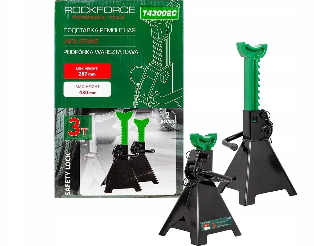 Kobyłki podstawki podpory samochodowe 3t (2szt) (h min 295mm, h max 415mm) z blokadą