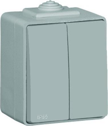 Efapel EFAPEL WATERPROOF48 ŁĄCZNIK PODWÓJNY N/T IP65 SZARY 48061 KCZ