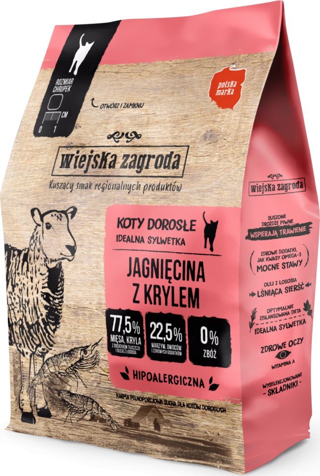 Wiejska Zagroda Karma sucha dla psa Jagnięcina z krylem 400g