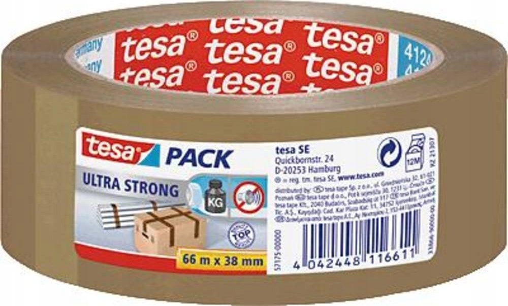 Tesa tesapack Ultra Strong 66m 38mm braun PVC Q4124 -Packband-