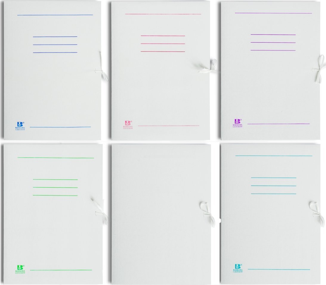 Barbara Teczka wiązana A4 BARBARA nadruk 0821016N biała karton 350g 50szt
