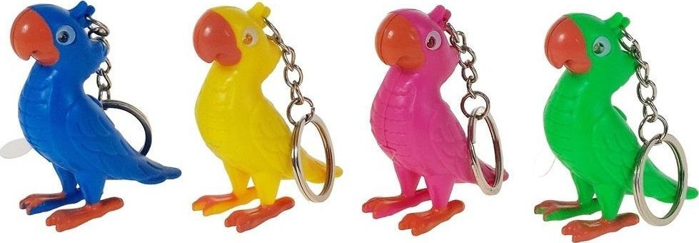 Brelok papuga światło dźwięk 5x6x2,5cm (24szt)