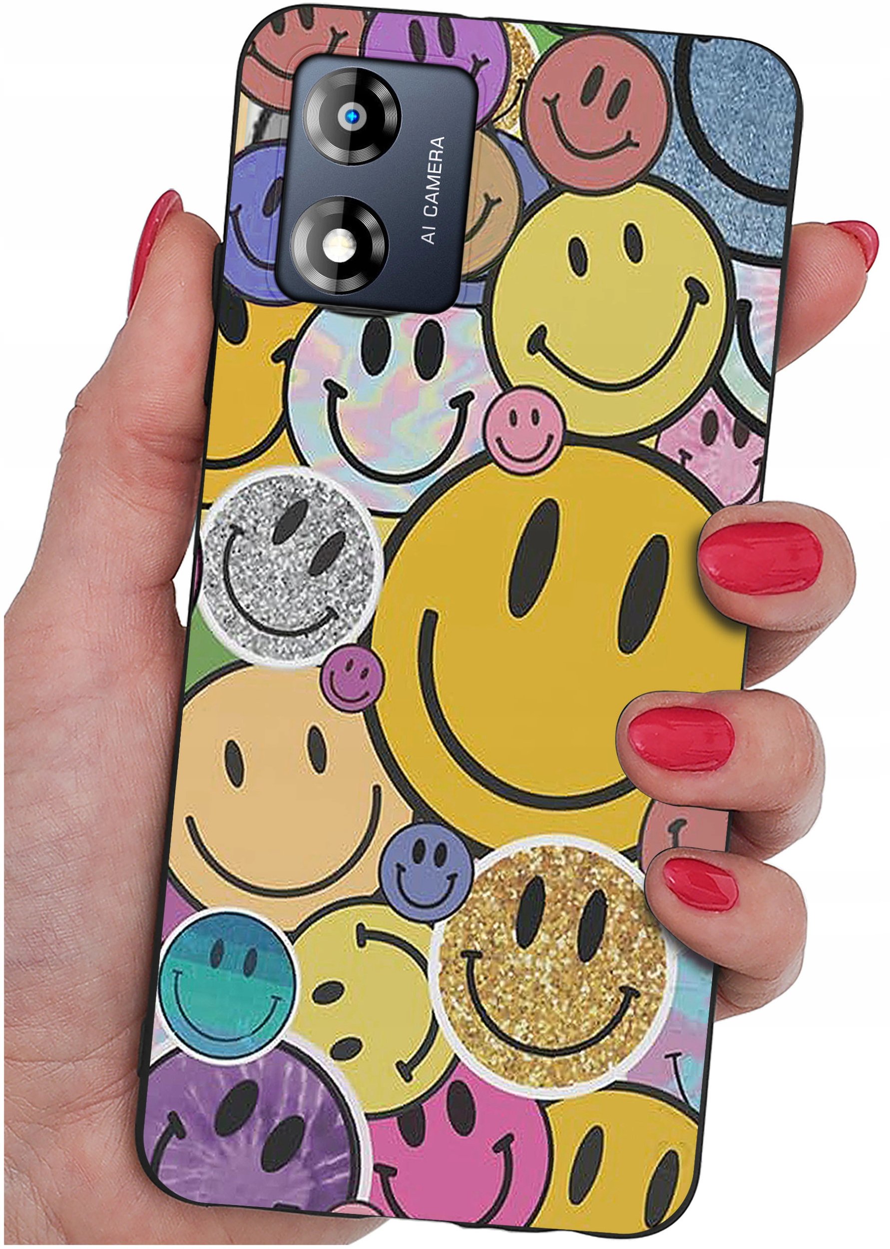 Etui do Motorola Moto E13 WZORY |SILIKONOWE MATT CASE + SZKŁO 9H