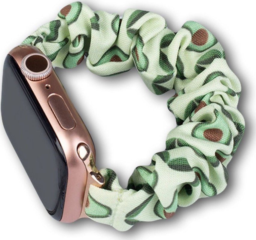 Hurtel Materiałowa opaska do Watch 7 / 6 / 5 / 4 / 3 / 2 / SE (45 / 44 / 42mm) pasek bransoleta bransoletka na gumce awokado