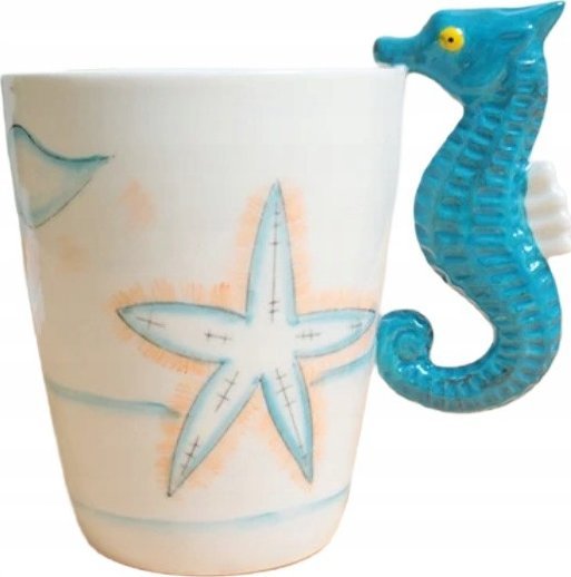 Kubek Ceramiczny Do Kawy Herbaty 3D Prezent Zwierzaki Konik Morski