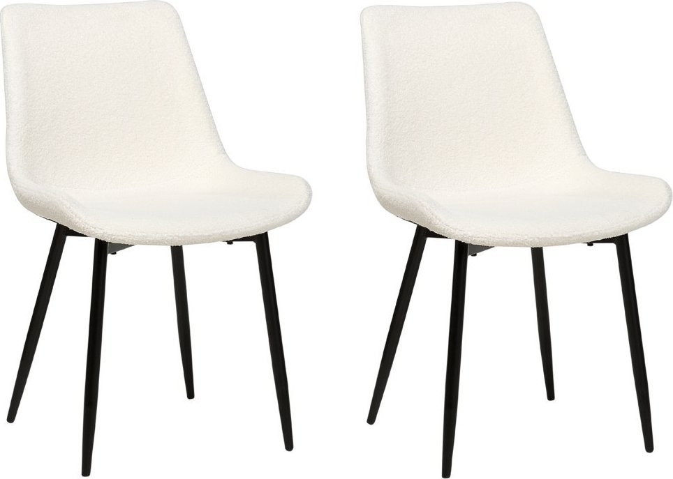 Beliani 2 krzesła do jadalni boucle kremowe AVILLA