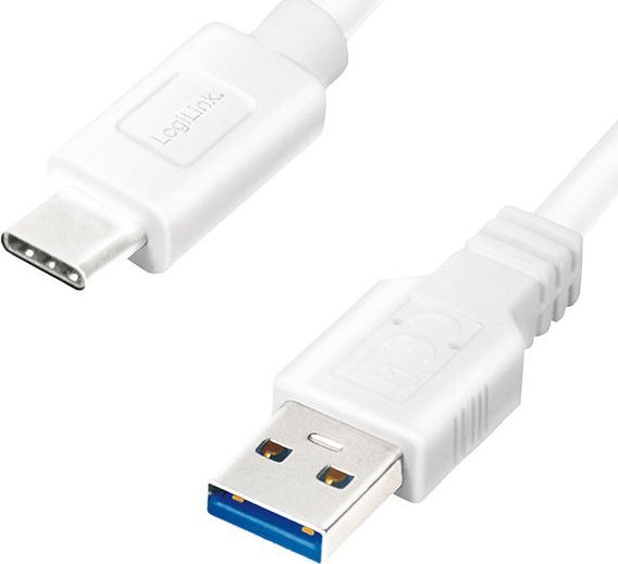 Kabel USB LogiLink USB-A - USB-C 3 m Biały (CU0177)