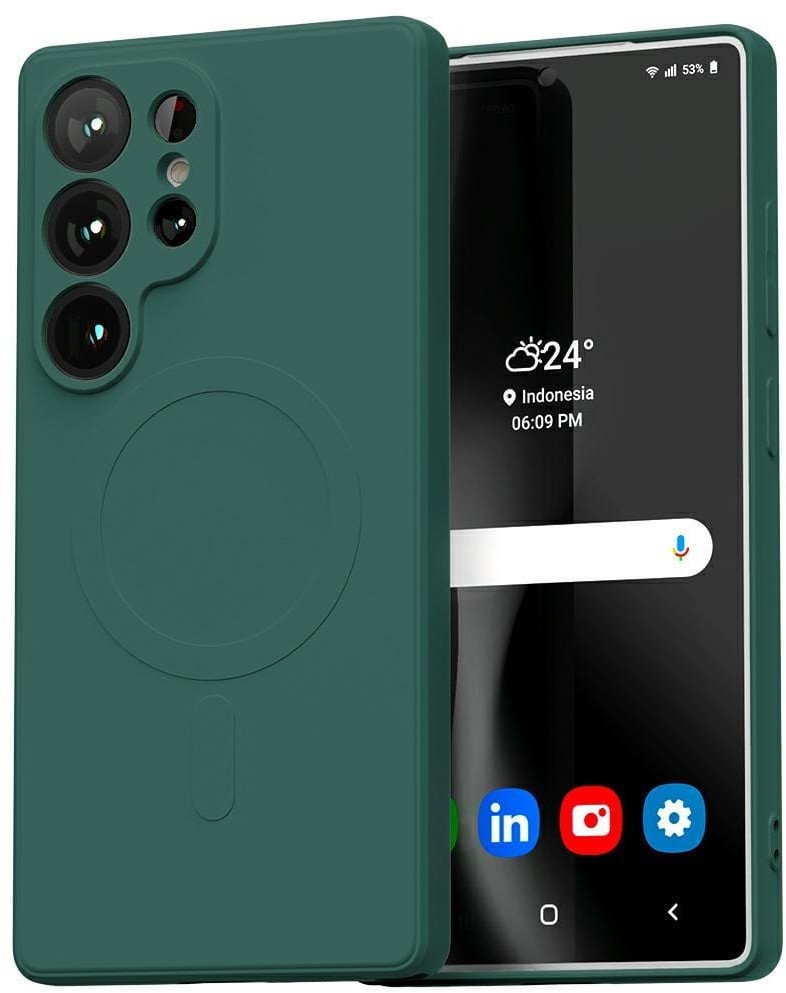 Mercury MagSafe Semi-Silicone Sam S25 Ultra S938 zielony /green