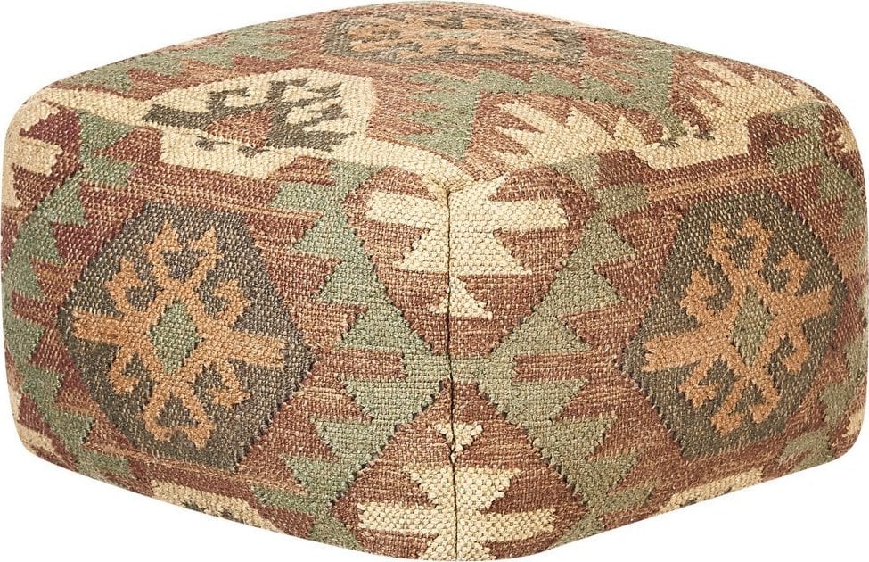 Beliani Puf jutowy 50 x 50 x 30 cm wielokolorowy CUMBUM