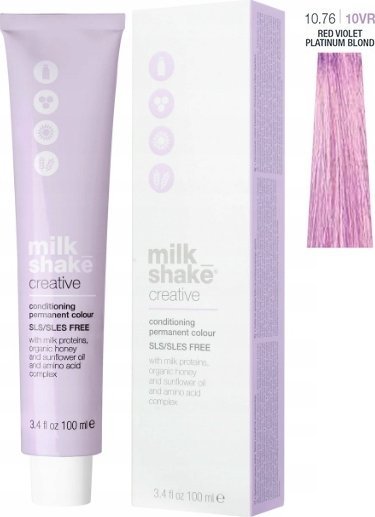 Milk Shake Milk Shake, Creative, SLS/SLES-Free, Permanent Hair Dye, 10.7610VR Red Violet Platinum Blond, 100 ml For Women