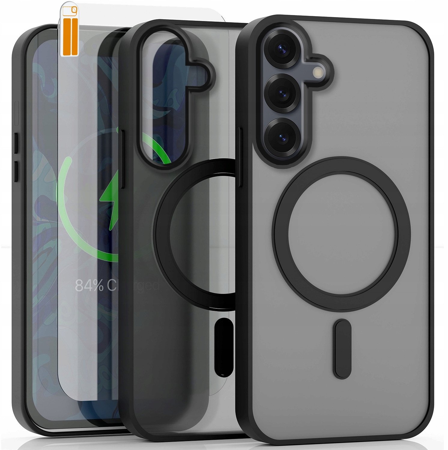 Etui Do Samsung Galaxy S25 Plus (Do Magsafe, Czarne Matowe, Plecki) Szkło