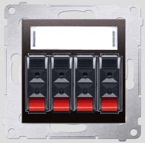 Kontakt-Simon Gniazdo głośnikowe SIMON54 poczwórne antracyt - DGL34.01/48