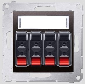 Kontakt-Simon Gniazdo głośnikowe SIMON54 poczwórne antracyt - DGL34.01/48