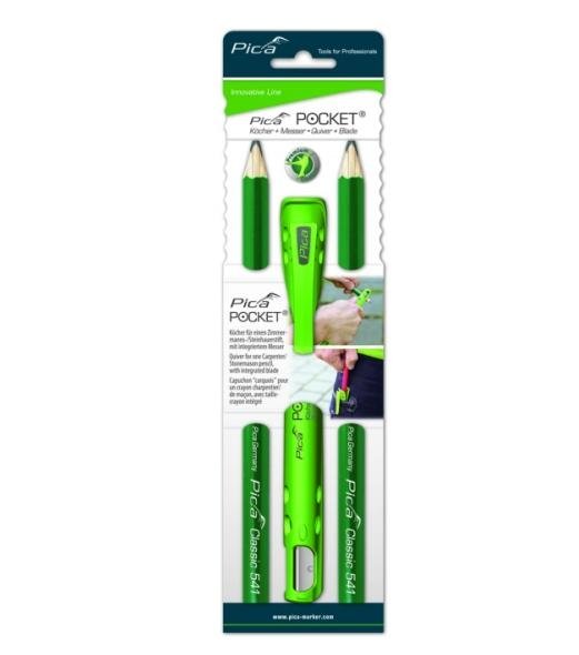 Pica-Marker Ołówek kamieniarski kieszonkowy 2szt. + kołczan z ostrzem (505-02)