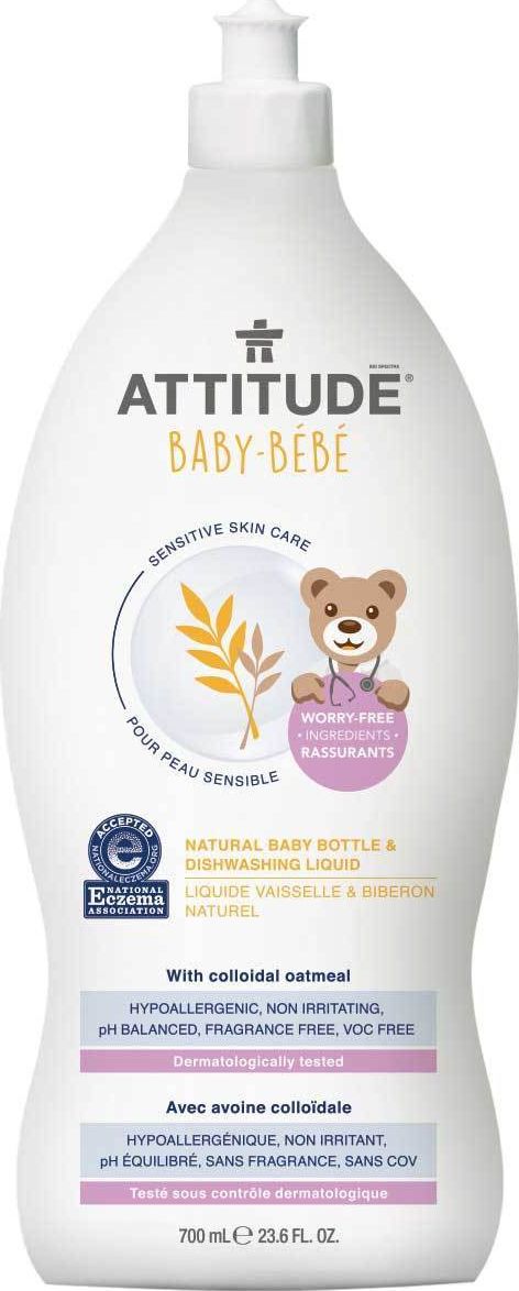 Attitude Attitude, Sensitive Skin Baby, Naturalny płyn do mycia butelek i naczyń dla niemowląt, 700 ml