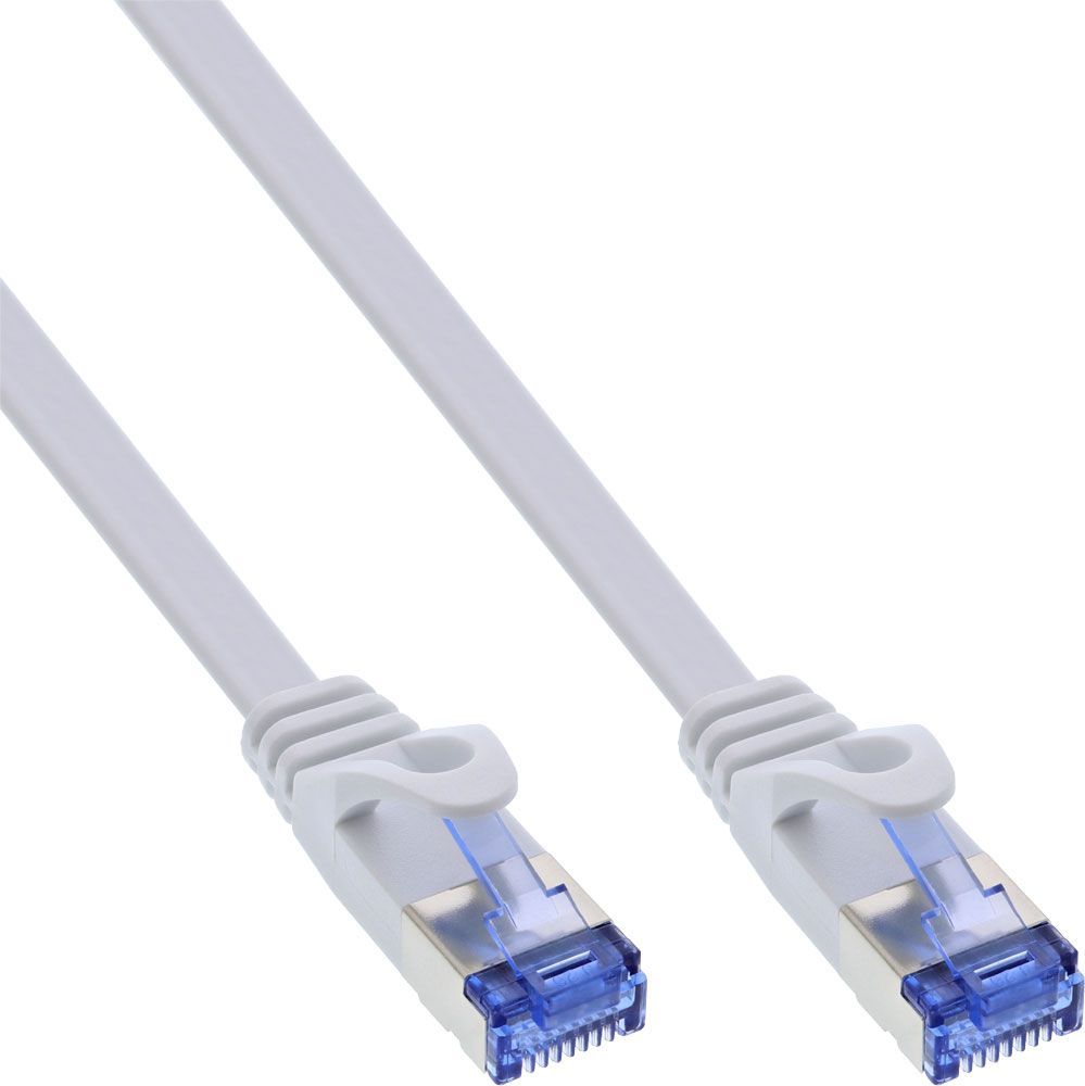 InLine Patchcord InLine® płaski, U / FTP, kat. 6A, biały, 3m