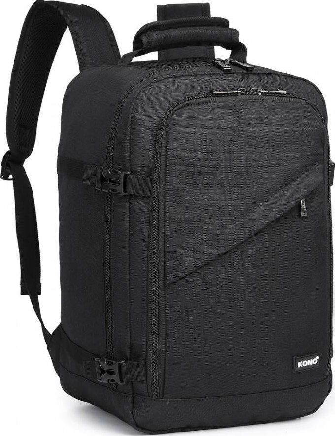 Kono Plecak podróżny kabinowy do samolotu RYANAIR 40x20x25 Czarny