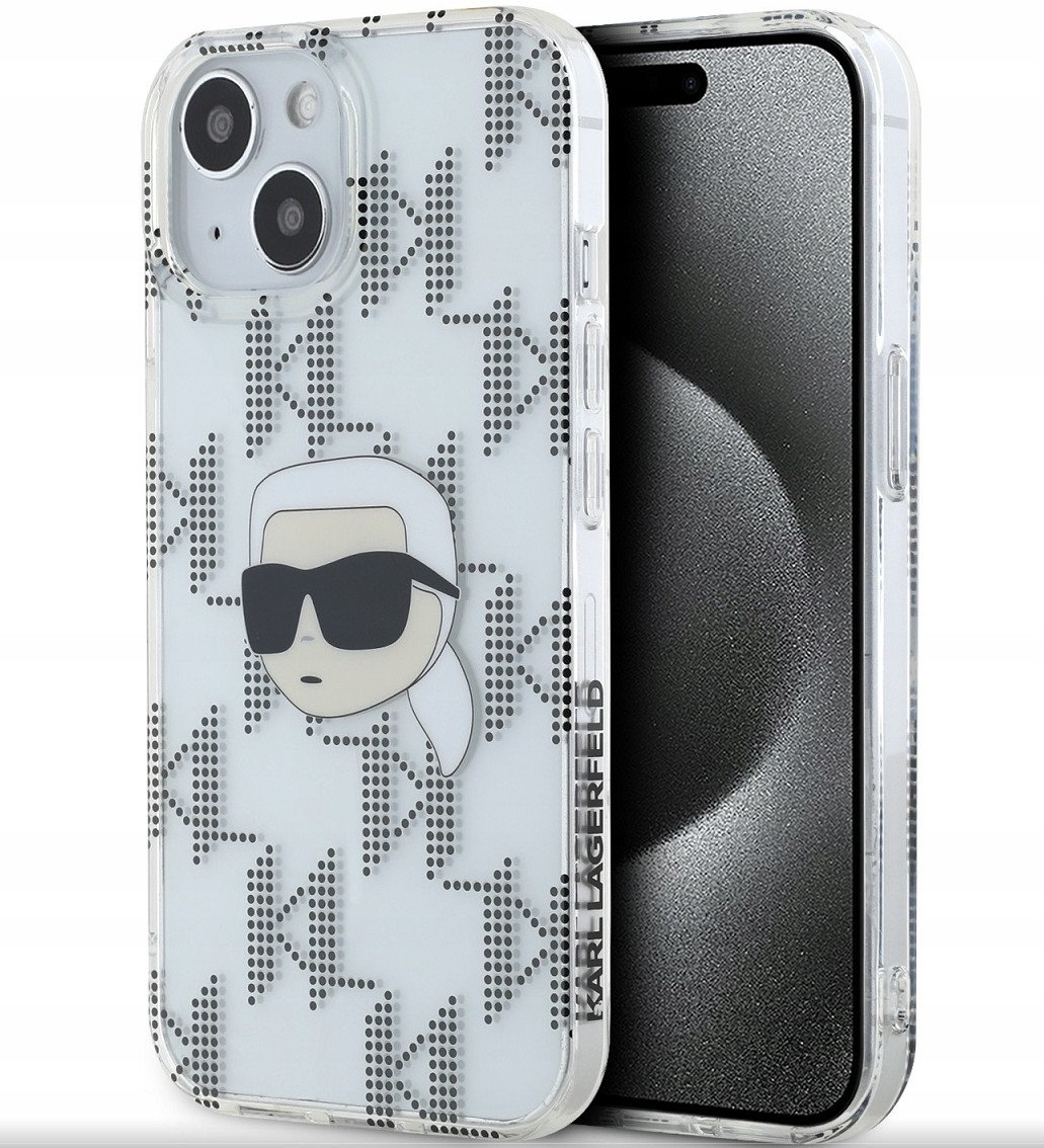 Karl Lagerfeld Iml Electroplated Karl Head Case For Iphone 15 Transparent