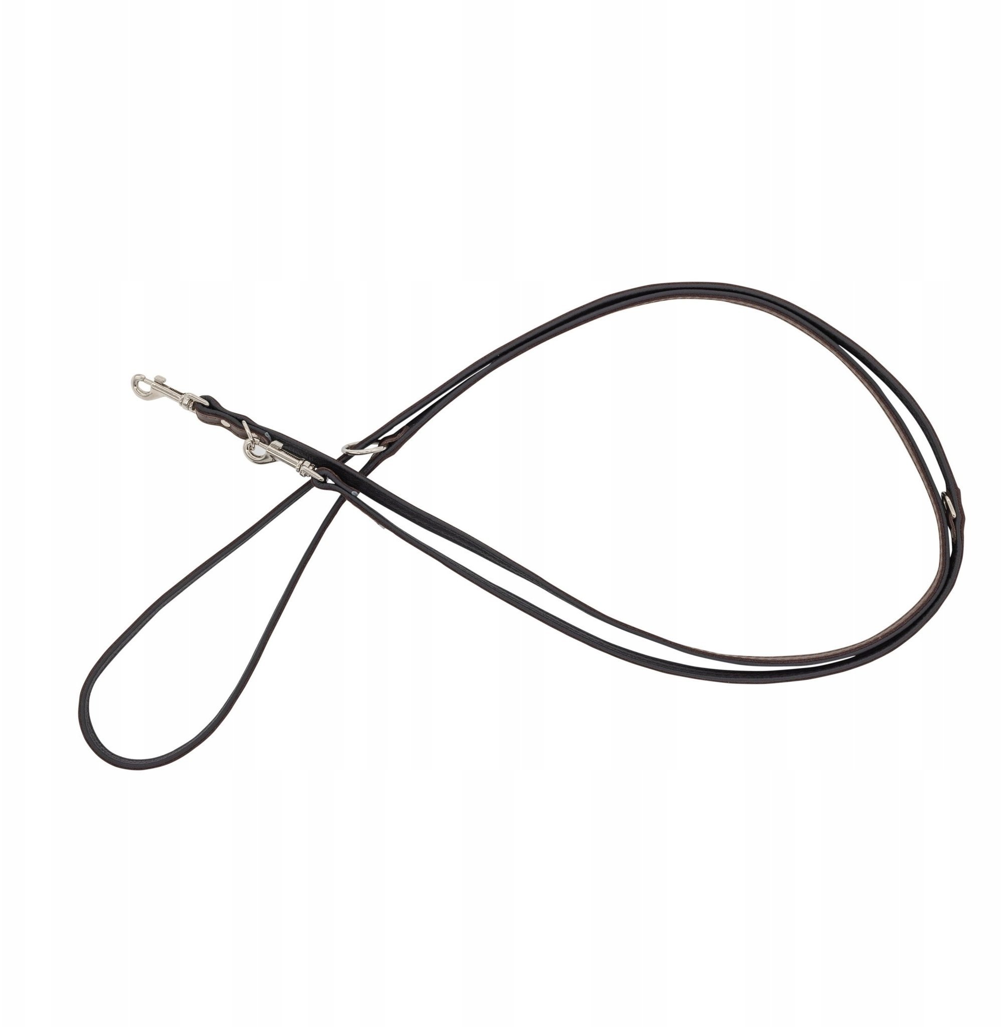 Smycz regulowana skórzana dla psa, brązowy/czarny, XS-S, 12mm/200cm