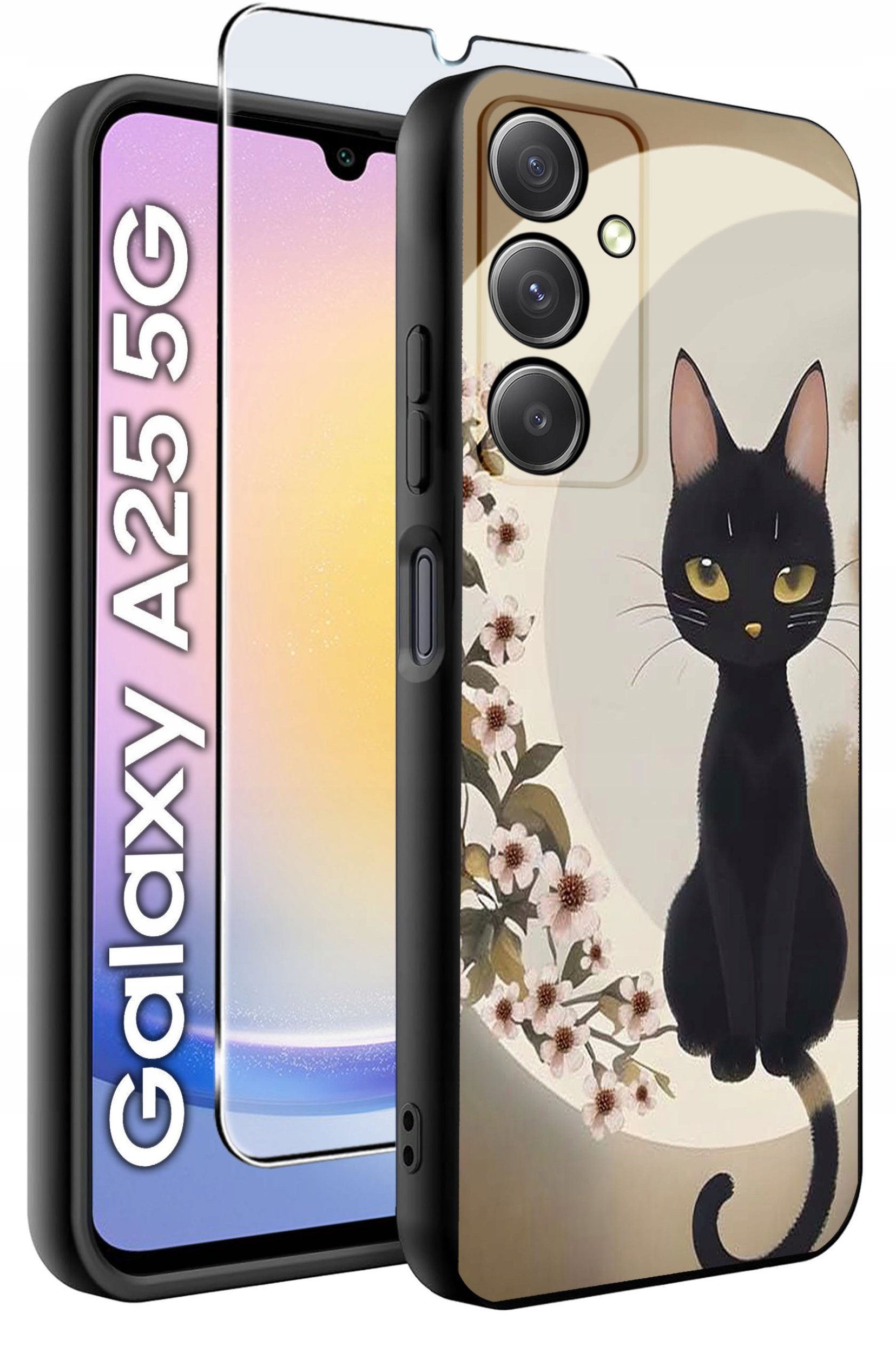 ETUI do Samsung A25 5G WZORY | SILIKONOWE MATT CASE + SZKŁO HARTOWANE 9H