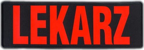 Polska Firma Emblemat LEKARZ FLUO na rzepie 31 x 10 cm