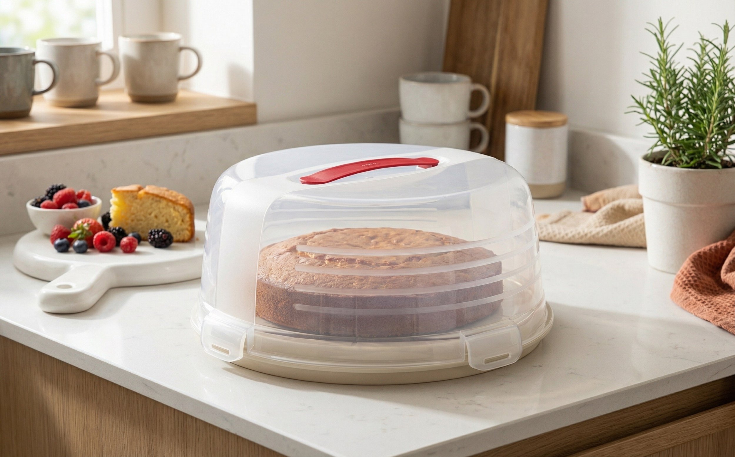 Pojemnik okrągły na ciasto 34,7 cm kremowy CURVER