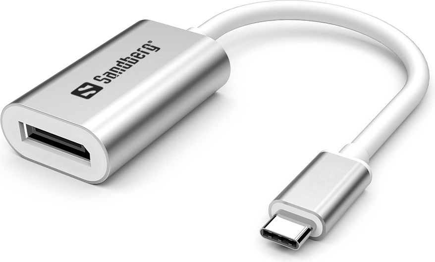 Adapter USB Sandberg USB-C - DisplayPort Srebrny (136-19)