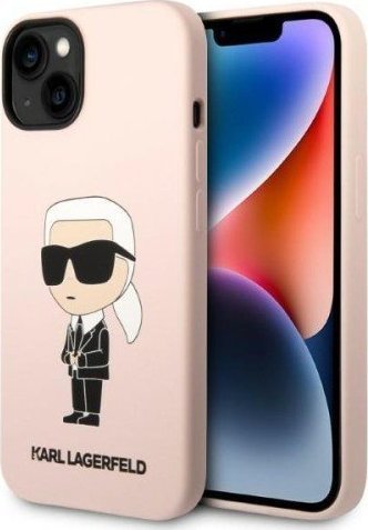 Karl Lagerfeld Etui KLHMP14MSNIKBCPApple iPhone 14 Plus hardcase różowy/pink Silicone Ikonik Magsafe