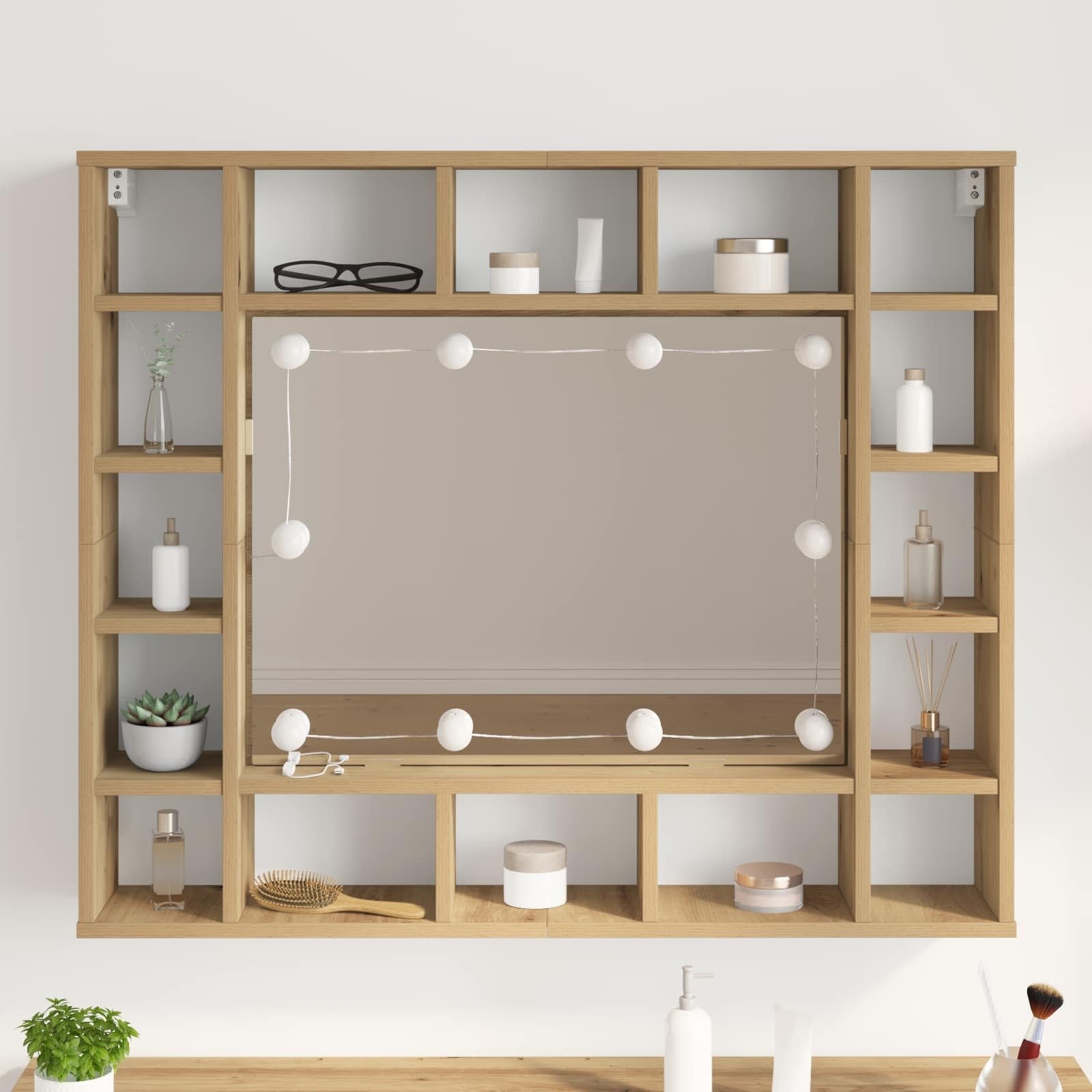 Lusterko kosmetyczne vidaXL Lustrowe światła Z LED Lights 2 szt. Biały 4.5 x 4.5 x 4.8 cm