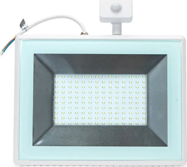 Naświetlacz Aigostar Halogen LED Ultracienki reflektor z czujnikiem ruchu biały 100W zimny LED Ultracienki reflektor z czujnikiem biały 100W zimny