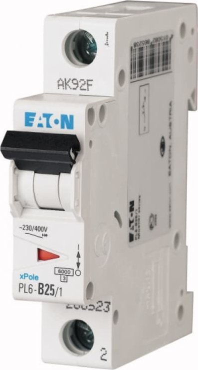 Eaton Wyłącznik nadprądowy 1P C 25A 6kA AC PL6-C25/1 286535