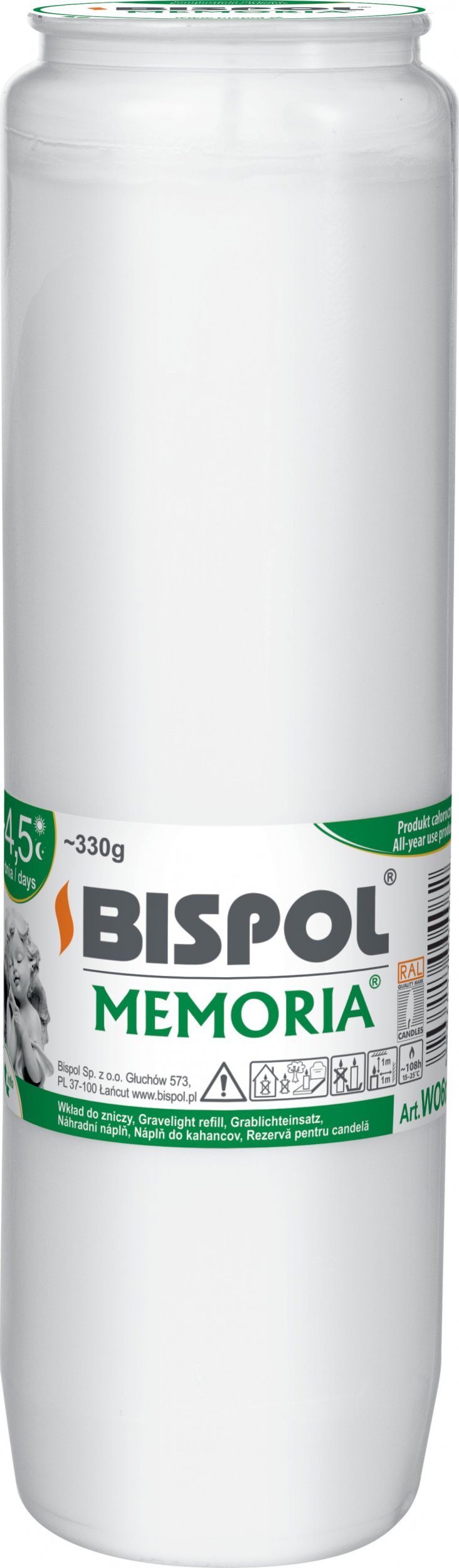 Bispol Wkład do zniczy olejowy WO6 108h 1szt.