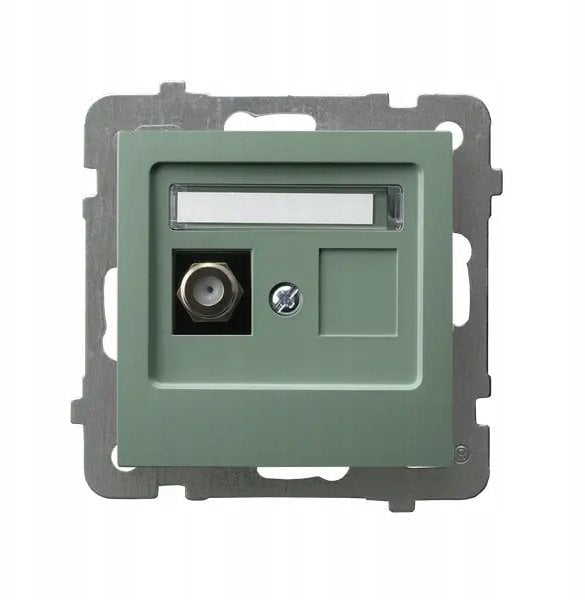 Ospel AS Gniazdo antenowe typu F pojedyncze zielony matowy GPA-1GF/m/84