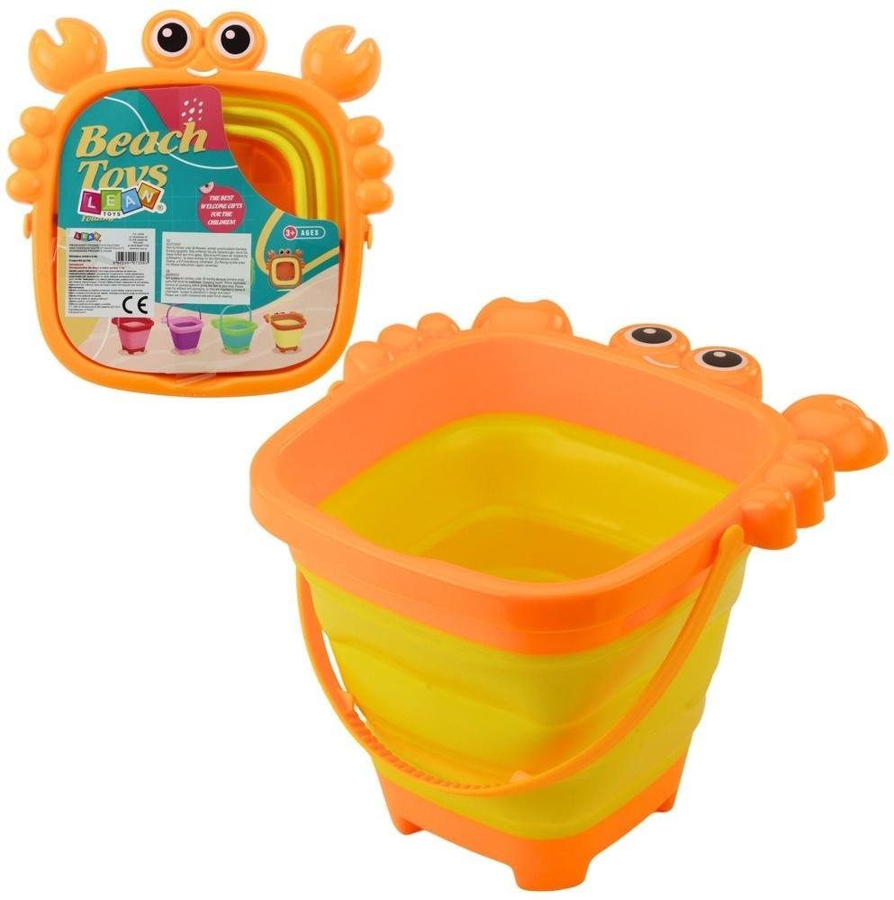 Składane wiaderko silikonowe krab pomarańczowe