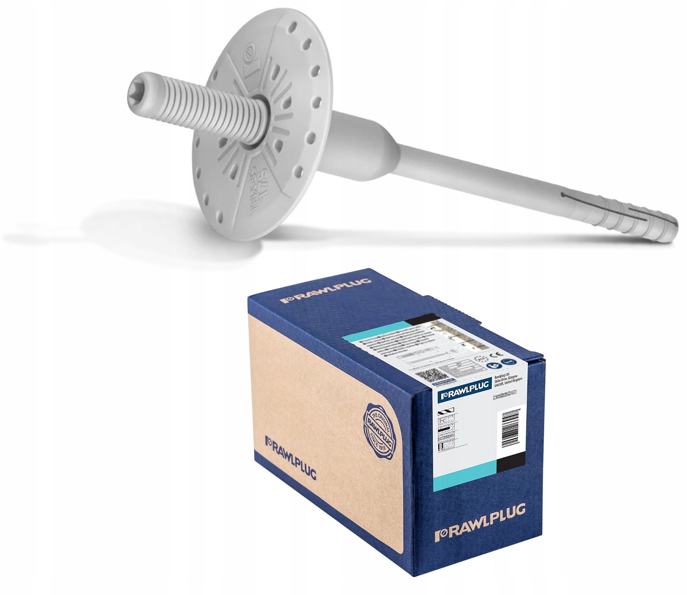 R-TFIX-8S Kołek fasadowy wkręcany 8/375mm z obtryskiem (R-TFIX-TOOL-RED: powierzch., R-TFIX-TOOL-GREEN zagł.) [OP 100]