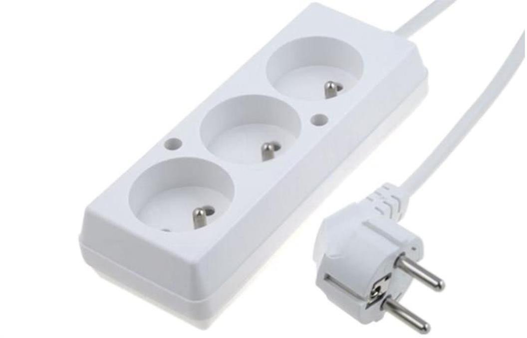 Przedłużacz 3-gniazda z/u 10A 5m /OMY 3x1/ biały PS-370 T-105430