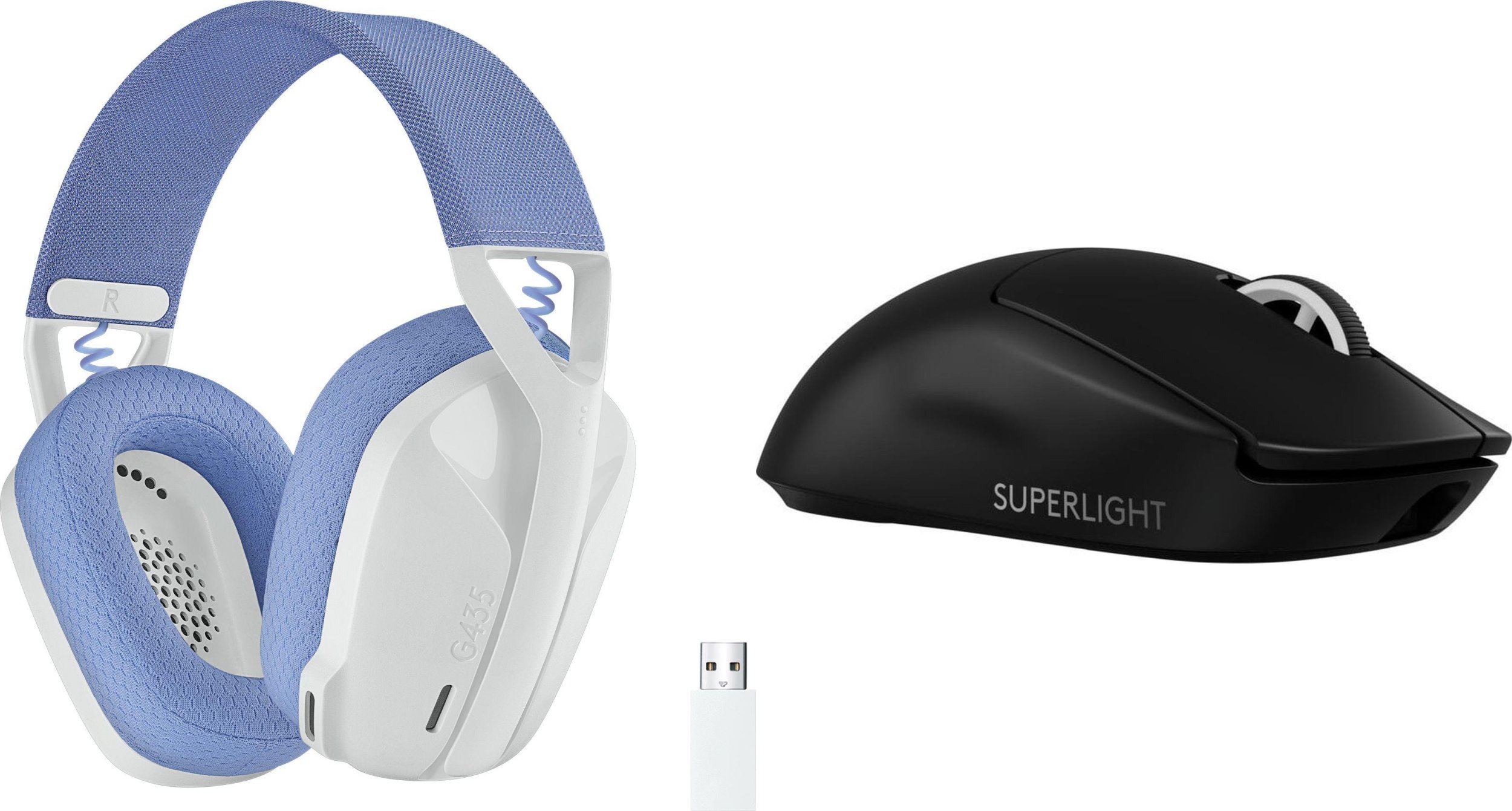 Słuchawki Logitech G435 Białe (981-001074) + G PRO X SuperLight 2 (910-006630)