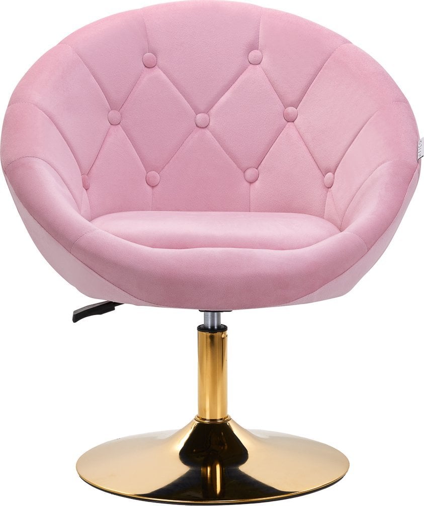 4Rico fotel obrotowy QS-BL12G aksamit różowe