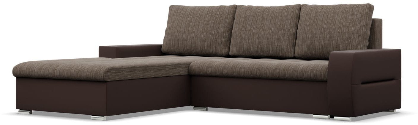 Narożnik do salonu, lewy, Sereno, 243x200x92 cm, brąz | TYLETEGOTU