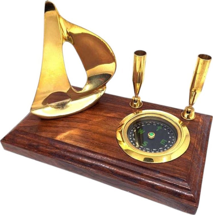 Giftdeco Elegancki zestaw na biurko - jacht i kompas
