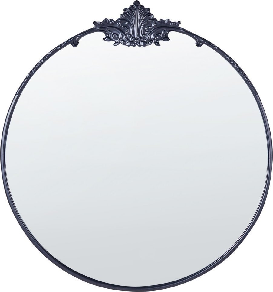 Beliani Okrągłe lustro ścienne metalowe ⌀ 67 cm czarne SOMMANT