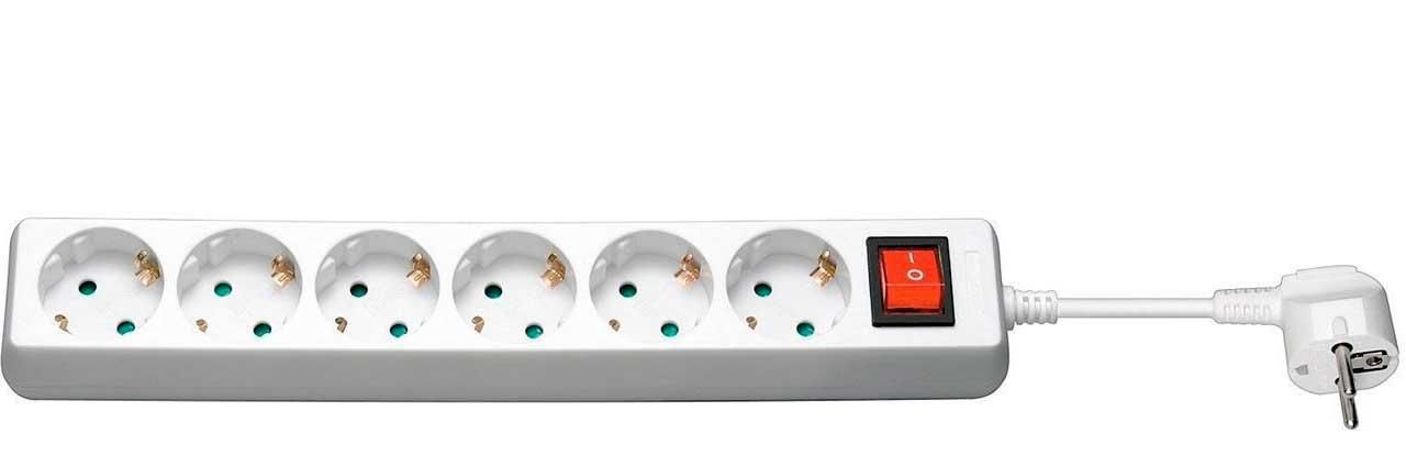 Listwa zasilająca MicroConnect 6 gniazd 10 m biała (GRU00610W)