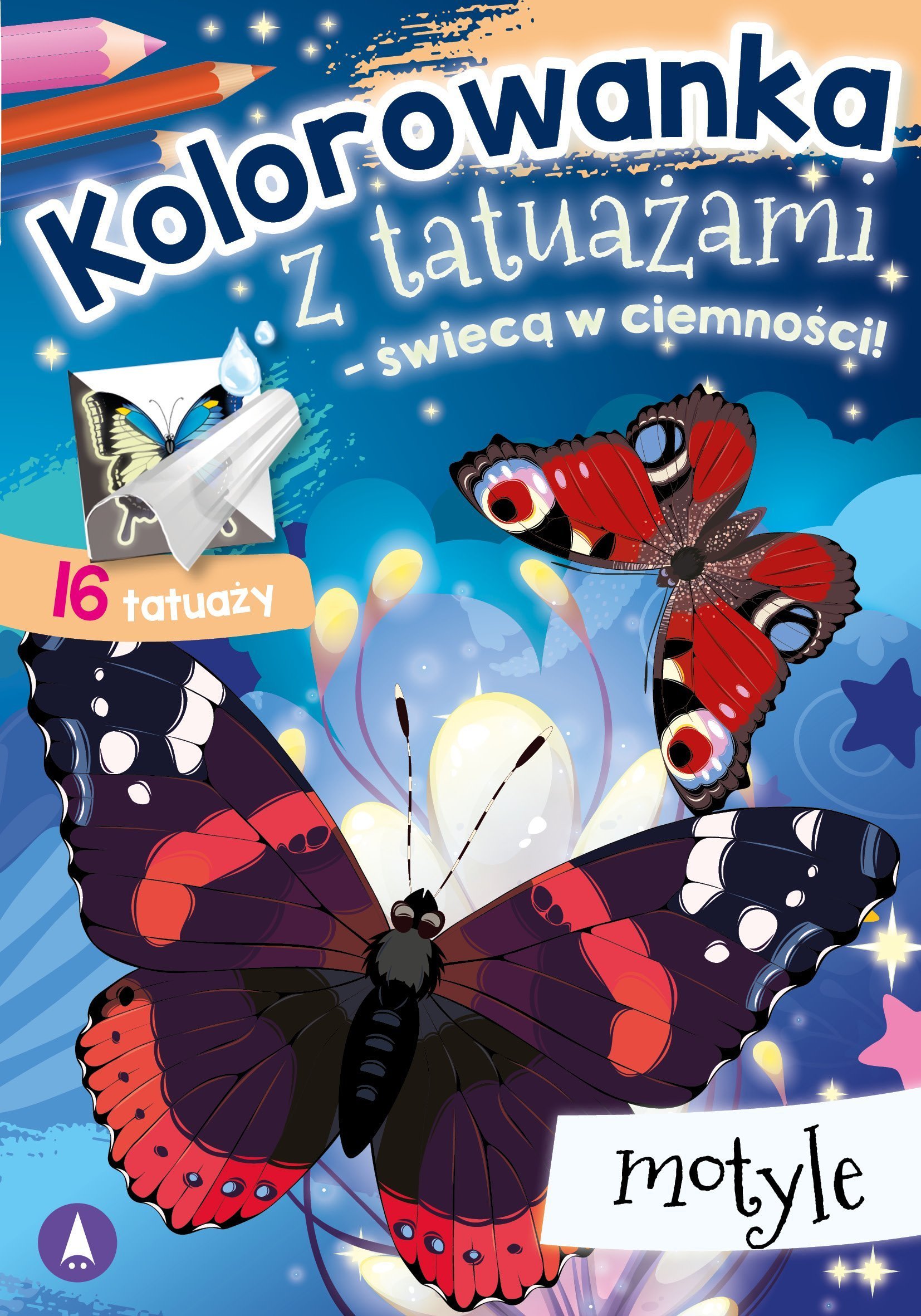 Skrzat Kolorow.z tatuażami świeci w ciemn.Motyle 76097