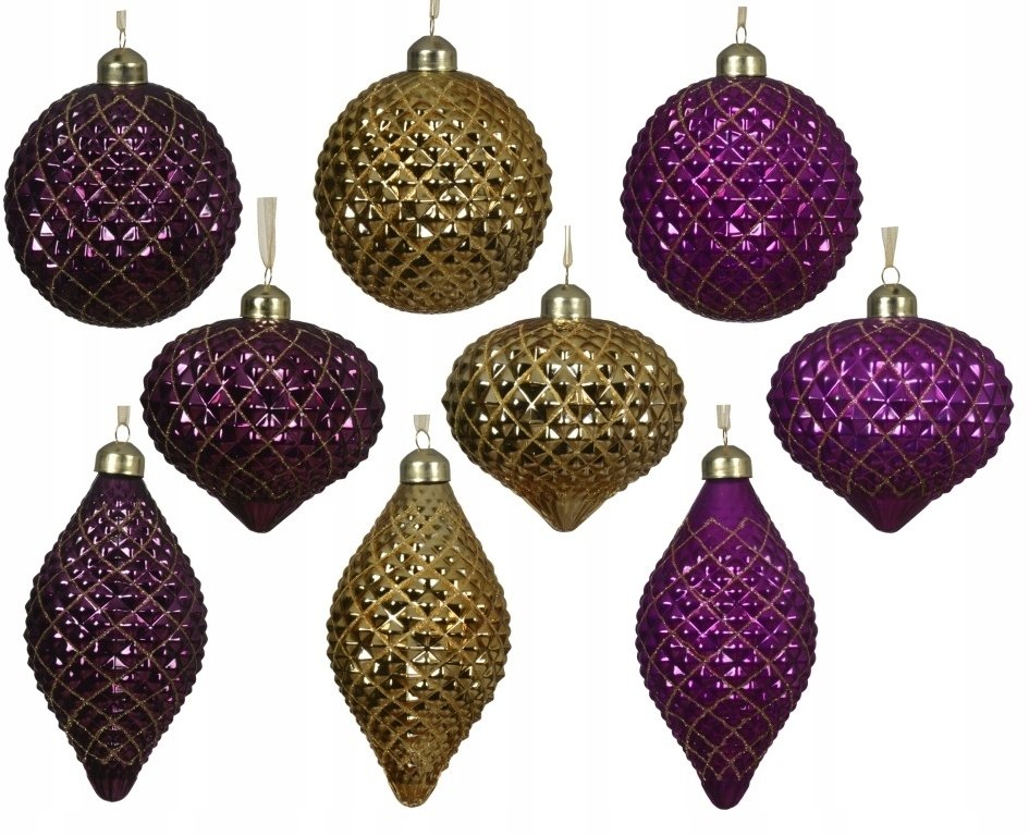 Bombka choinkowa szklana kształtka mix kolorów duża 10cm 1szt