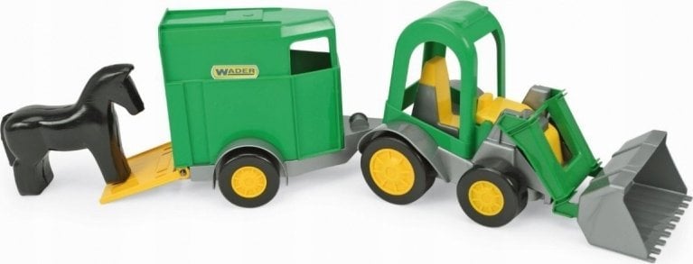 Wader Traktor-ładowarka z przyczepą na konia