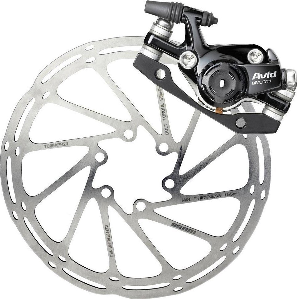 Avid Zestaw hamulca tarczowego Avid BB7-S MTB, zacisk mechaniczny, tarcza 160 mm, adapter IS