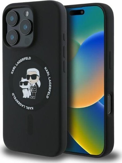Karl Lagerfeld Karl Lagerfeld KLHMP16LSCMKCRHK iPhone 16 Pro 6.3" czarny/black hardcase Silicone KC Heads Ring MagSafe