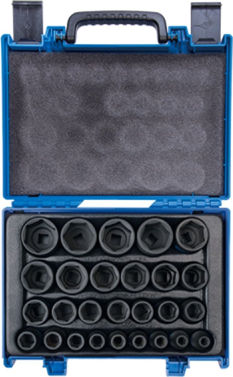 King Tony ZESTAW KRÓTKICH NASADEK UDAROWYCH 6-KĄT. 1/2" 8 - 36mm W WALIZCE, 27 SZT. King Tony